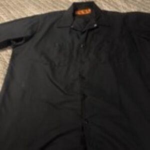 Red Kap Work Shirt 2XL (XX)L Mens Black Long Sleeve Button Up Twill Pockets